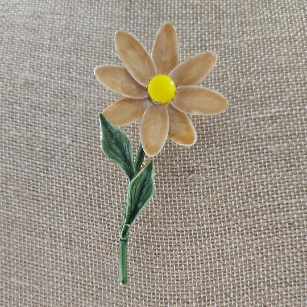Vintage Original By Robert Enamel Floral Brooch